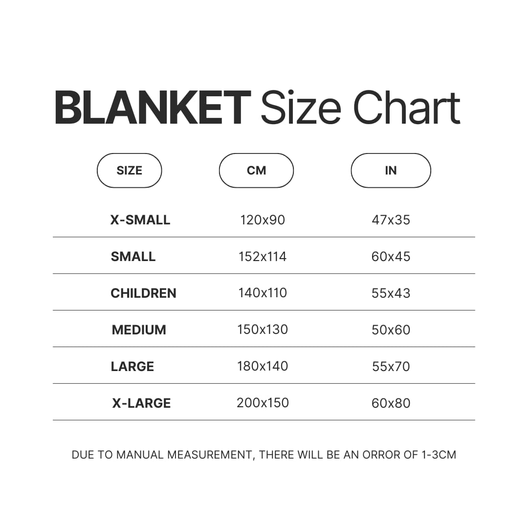 Blanket Size Chart - Widespread Panic Store