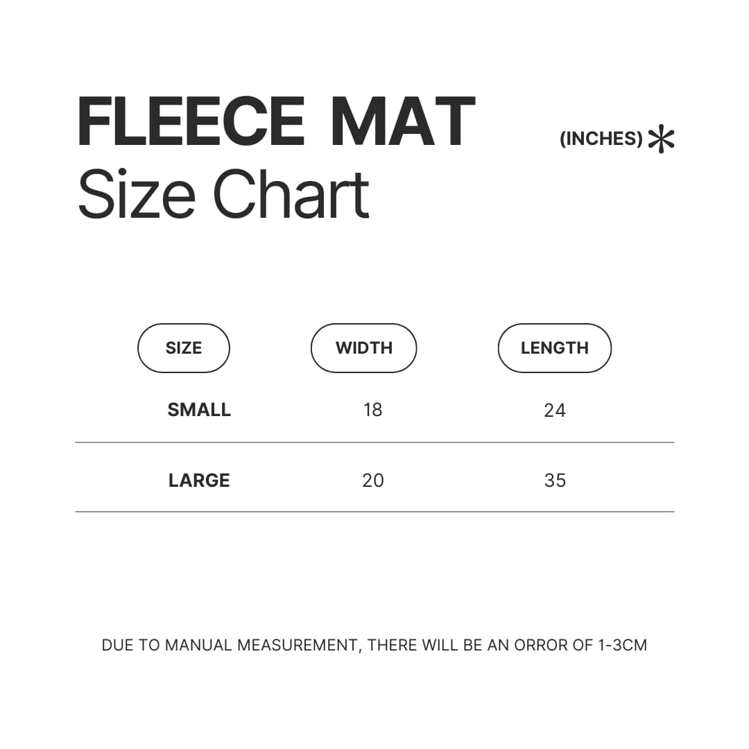 Fleece Mat Size Chart - Widespread Panic Store