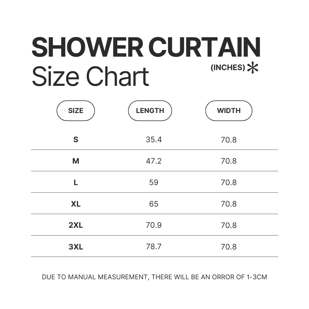 Shower Curtain Size Chart - Widespread Panic Store