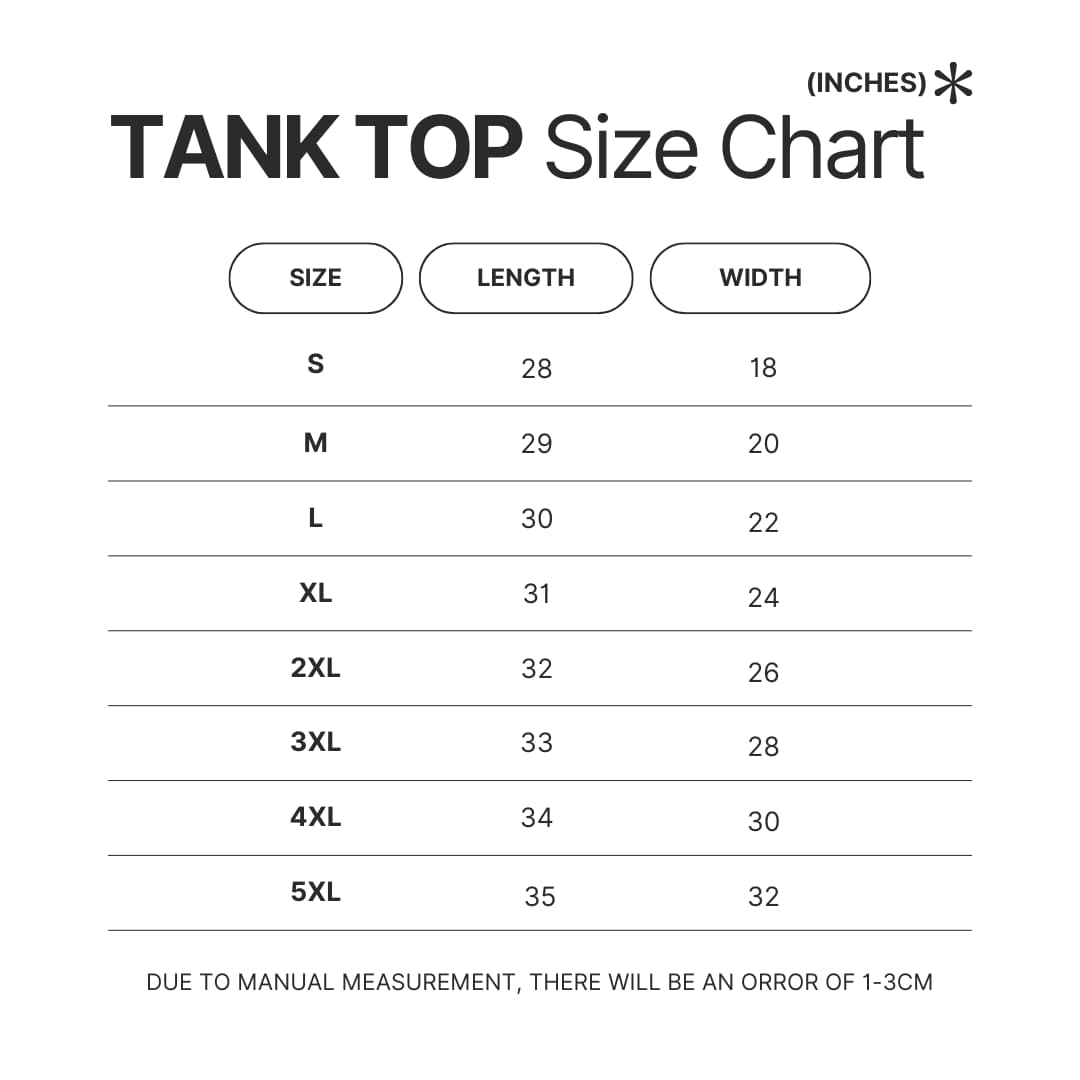 Tank Top Size Chart - Widespread Panic Store